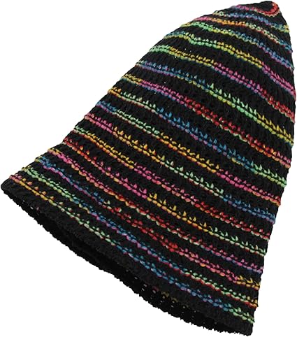 Colorful Striped Knitted Bucket Hat – Women’s Fashion Casual Sun Hat, Foldable Travel Hat