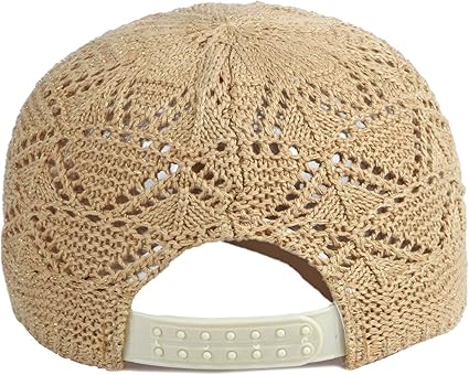 Hollow-Out Straw Baseball Cap – Summer Breathable Wide Brim Sun Hat for Men and Women, Casual Outdoor Sports Beach Hat