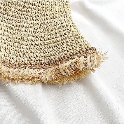 Summer Handwoven Straw Hat – Fashion Sun Protection Bucket Beach Hat for Women
