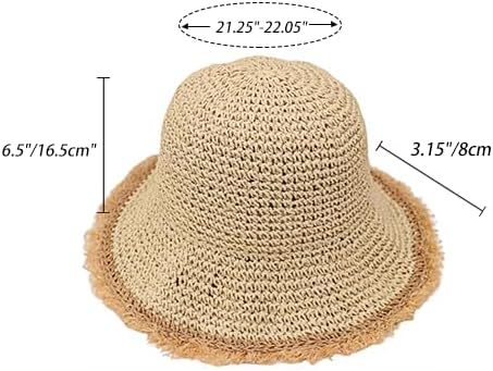 Summer Handwoven Straw Hat – Fashion Sun Protection Bucket Beach Hat for Women