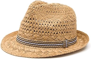 Summer Straw Fedora Hat – Panama Style Wide Brim Sun Hat for Men and Women, Breathable Woven Hat for Outdoor Travel & Casual Wear