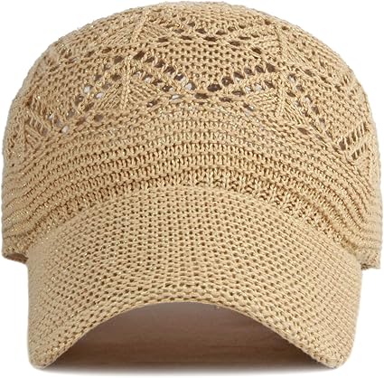 Hollow-Out Straw Baseball Cap – Summer Breathable Wide Brim Sun Hat for Men and Women, Casual Outdoor Sports Beach Hat