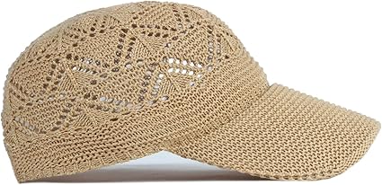 Hollow-Out Straw Baseball Cap – Summer Breathable Wide Brim Sun Hat for Men and Women, Casual Outdoor Sports Beach Hat