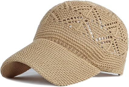 Hollow-Out Straw Baseball Cap – Summer Breathable Wide Brim Sun Hat for Men and Women, Casual Outdoor Sports Beach Hat