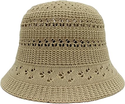 Handwoven Hollow Breathable Bucket Hat – Summer Sunshade Casual Straw Hat