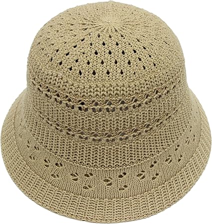 Handwoven Hollow Breathable Bucket Hat – Summer Sunshade Casual Straw Hat